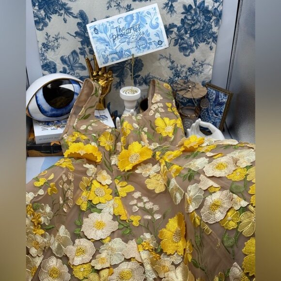 🆕 BRONX & BANCO 🧿 NWOT Jasmine Maraya Structured Mini Dress, Yellow, Sz L US 8 - Picture 2 of 16